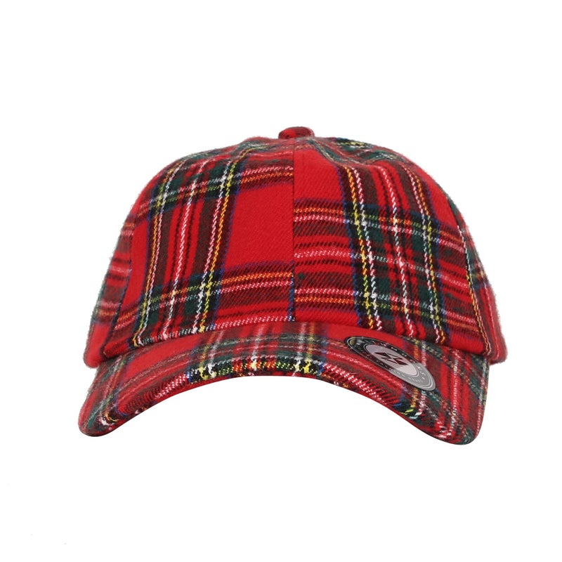 WITHMOONS Baseball Cap Tartan Plaid Check Winter Hat KR11087 (Red) - Image 2
